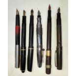 A selection of vintage fountain pens, Mabie Todd, Osmiroid, Parker etc