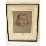 STANLEY CLARE GRAYSON. BRITISH 1890-1967 Portrait of Wendy Yates. Signed, dated 1935. Inscribed