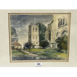 ALAN REIACH. A.S.A; R.S.W. BRITISH 1910-1992 Berkeley Church. Glos. Signed and dated '85.