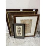 Three framed prints