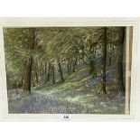 J.W. JULIAN. BRITISH 20TH CENTURY A bluebell wood. Signed and dated '44. Pastel on paper 12' x 16'