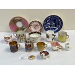 A collection of small ceramics to include first Worcester; Coalport, Derby etc.