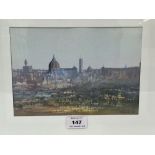 AZAD NANAKELI. KURDISH Bn. 1951 A view of Florence with the Duomo. Signed and dated '99. Watercolour