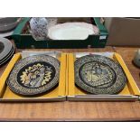 A pair of Denby Egyptian Collection collector's plates with certificates and boxed