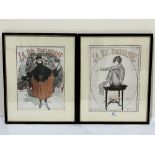 A pair of framed illustrations from La Vie Parisienne 1919. 13' x 10'