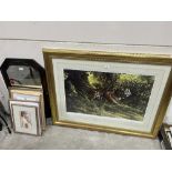 A large framed signed limited edition print, Eye of The Tiger after Spencer Hodge, other prints