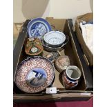 A box of Oriental ceramics