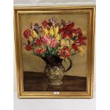 CONSTANCE SPARLING. BRITISH 20TH CENTURY Still life of flowers in a jug. Signed. Oil on canvas 24' x