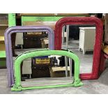 Three Victorian painted overmantle mirrors