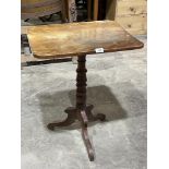 A Victorian mahogany tripod table. 22½' wide. Top bowed