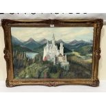 P. BUTTERFIELD. BRITISH 20TH CENTURY A Bavarian castle in a landscape. Signed and dated 1976. Oil on