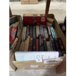 Five boxes of books