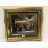 DEBORAH JONES. BRITISH CONTEMPORY H. Rundle - Antique Shop. Signed. Oil on board 10' x 12'