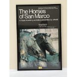 A framed Royal Academy poster, The Horses of San Marco exhibition 1979. 30' x 20'