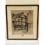 PAT HOLLOWAY. BRITISH 20TH CENTURY Butcher Row (Shrewsbury). Signed, inscribed and dated '79. Pen,