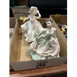 Two Coalport lady figures