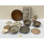 A collection of ancient pottery to include celadon glazed wares