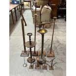 A collection of vintage hatstands, with two smoker's stands