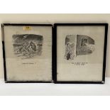 GEORGE HOUGHTON. BRITISH 1905-1993 A pair of humorous prints, both signed in pencil. 12' x 10'