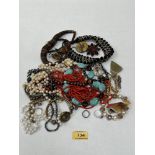 A box of costume jewellery