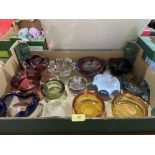 A box of small glass bowls etc.