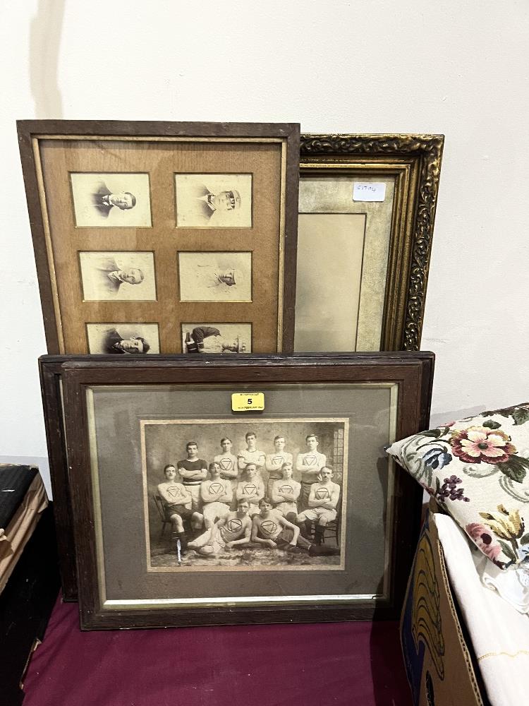 An early 20th century Canadian Y.M.C.A. sporting photograph and three other framed photographs