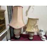 Two oriental style ceramic table lamps