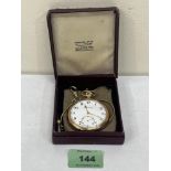 A Garrard plated keyless watch, the enamel dial with Arabic numerals and subsidiary second dial, the