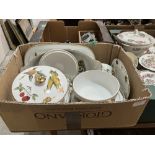 Three boxes of ceramics to include Royal Worcester, Indian Tree dinnerware etc.