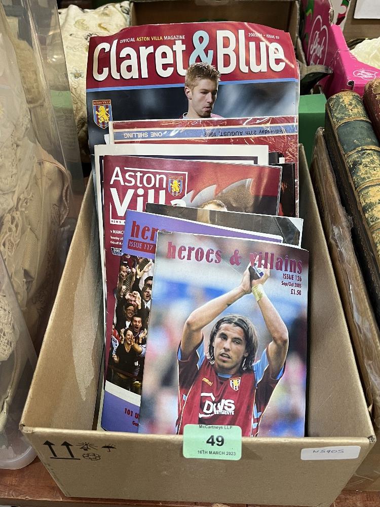 A box of Aston Villa soccer programmes
