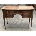 An Edward VII mahogany and inlaid Sheraton revival sideboard. 42' wide