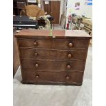 A Victorian mahogany chest of two short over three long drawers. 45½' wide