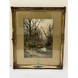 W. RAMSEY. BRITISH c.1900 Reigate Wood. Signed. Watercolour 14½' x 10½'