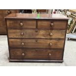 A Victorian mahogany chest of two short over three long drawers. 45' wide