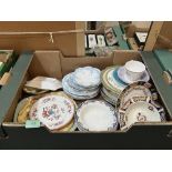 Two boxes of ceramics