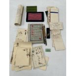 A Chinese calligraphy set with various notepaper and ephemera, the lot to include a Naval and