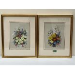 FREDA COX. BRITISH CONTEMPORY Wild flower studies. A pair. Both signed. Watercolour 10' x 7¼'