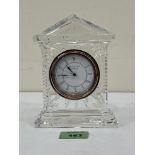 A Waterford Crystal mantle timepiece. 6¼' high