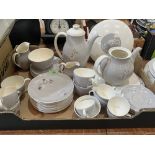 A Royal Doulton Frost pine pattern dinner and tea service comprising 56 pieces. Teapot lacks cover