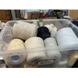 Two boxes of knitting yarn