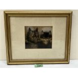 LATE 19TH/EARLY 20TH CENTURY SCHOOL Study of a terrier with cat. Watercolour 4' x 4¾'