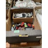 A box of playworn Dinky and other diecast vehicles