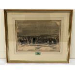 20TH CENTURY SCHOOL A beach scene with figures and boats. Indistinctly signed. Watercolour. 8½' x