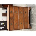 A George III chest of drawers on bracket feet. Possibly fruitwood. 42½' w x 44'h