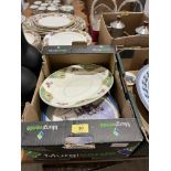 Two boxes of various plates