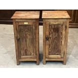 A pair of pine cupboards. 26½' high