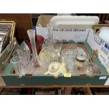 A box of glassware and ceramics