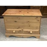 A pine mule chest. 35' wide