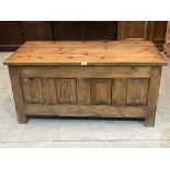 A joined pine four panel chest. 42' wide