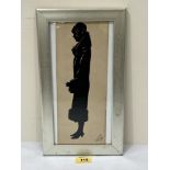 BARON SCOTFORD. AMERICAN 20TH CENTURY A full length silhouette of a lady. Signed and dated 1926. 12'